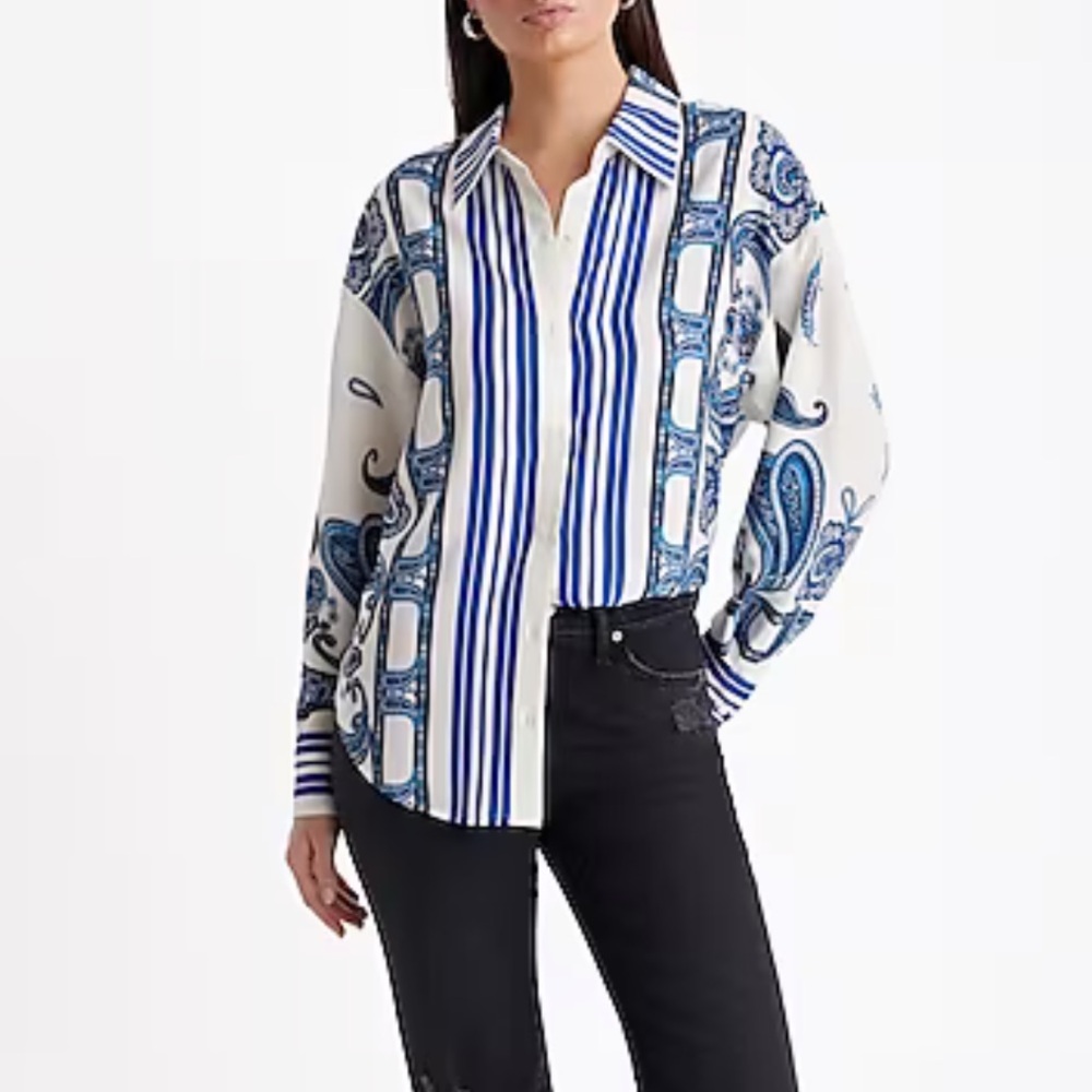 Printed Boyfriend Portofino Shirt - Size XS